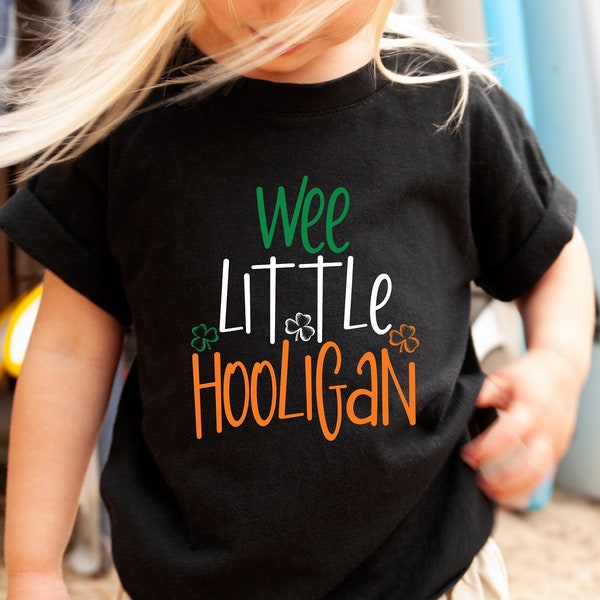 Wee Little Hooligan Kids Raglan, St. Patrick's Day Toddler Shirt, Funny Irish Toddler Onesie®, St. Patty Day Cousin Crew Shirts