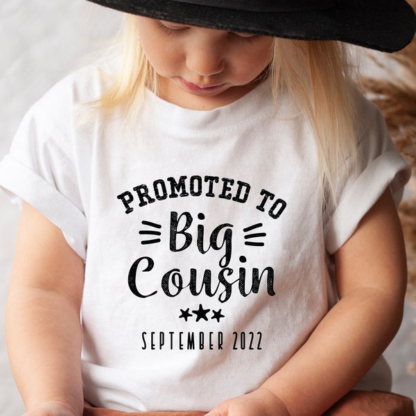 Promoted To Big Cousin Shirt, Custom Pregnancy Announcement Baby Onesie®, Pregnancy Reveal, Cousin Baby Bodysuit, Matching Shirts