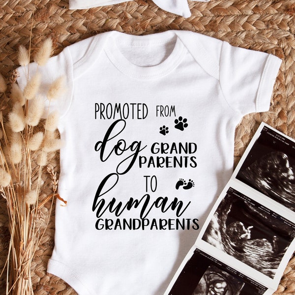 From Dog Grandparent to Human Grandparent Onesie®, Pregnancy Announcement Onesie®, Baby Announcement, Fur Baby, First Grandchild Bodysuit,