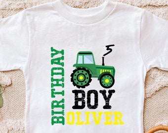 Custom Birthday Tractor Shirt, Just a Boy Who Loves Tractors Shirt, Farm Thema Birthday Raglan Tee, Five Year Old Party, Fifth Birthday Tee