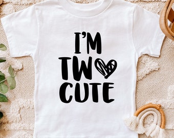 I'm Two Cute Heart Shirts, Baby Girl Birthday, 2nd birthday shirt, two cool birthday, 2nd Birthday Girl, Birthday Girl Shirt Adorable Outfit