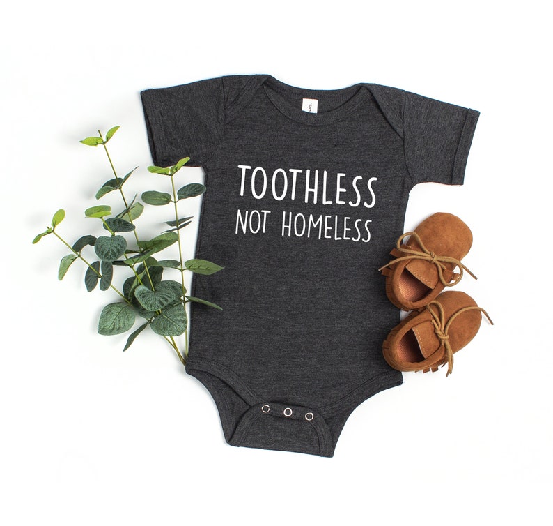 Funny Baby Onesie®, Baby Shower Gift, Baby Announcement, Toothless Not Homeless Bodysuit, Funny Baby Clothes, Funny Baby, Baby Gift image 4