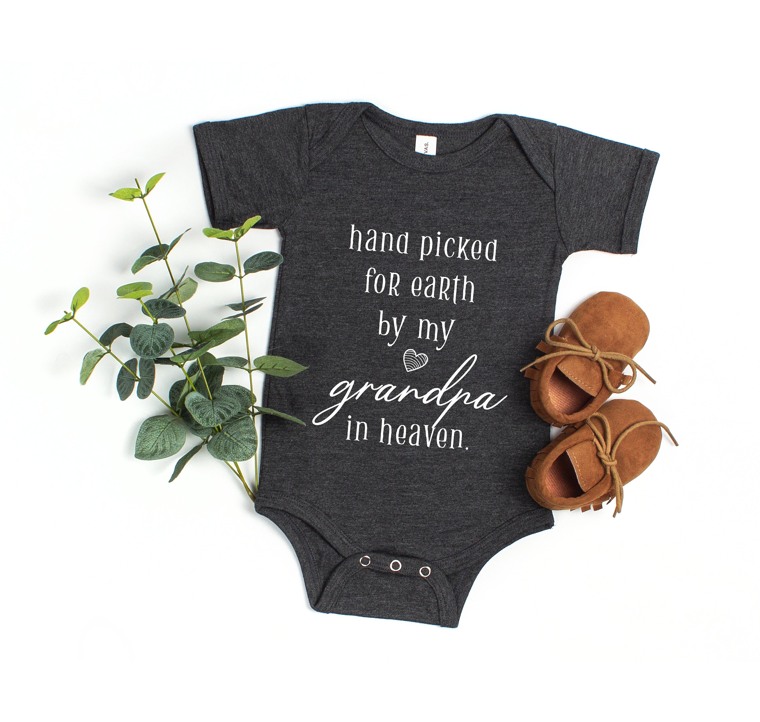 Hand Picked for Earth by My Grandpa in Heaven Onesie®, Pregnancy Announcement, Grandpa Grandma Auntie Uncle Onesie®, Baby Shower Gift