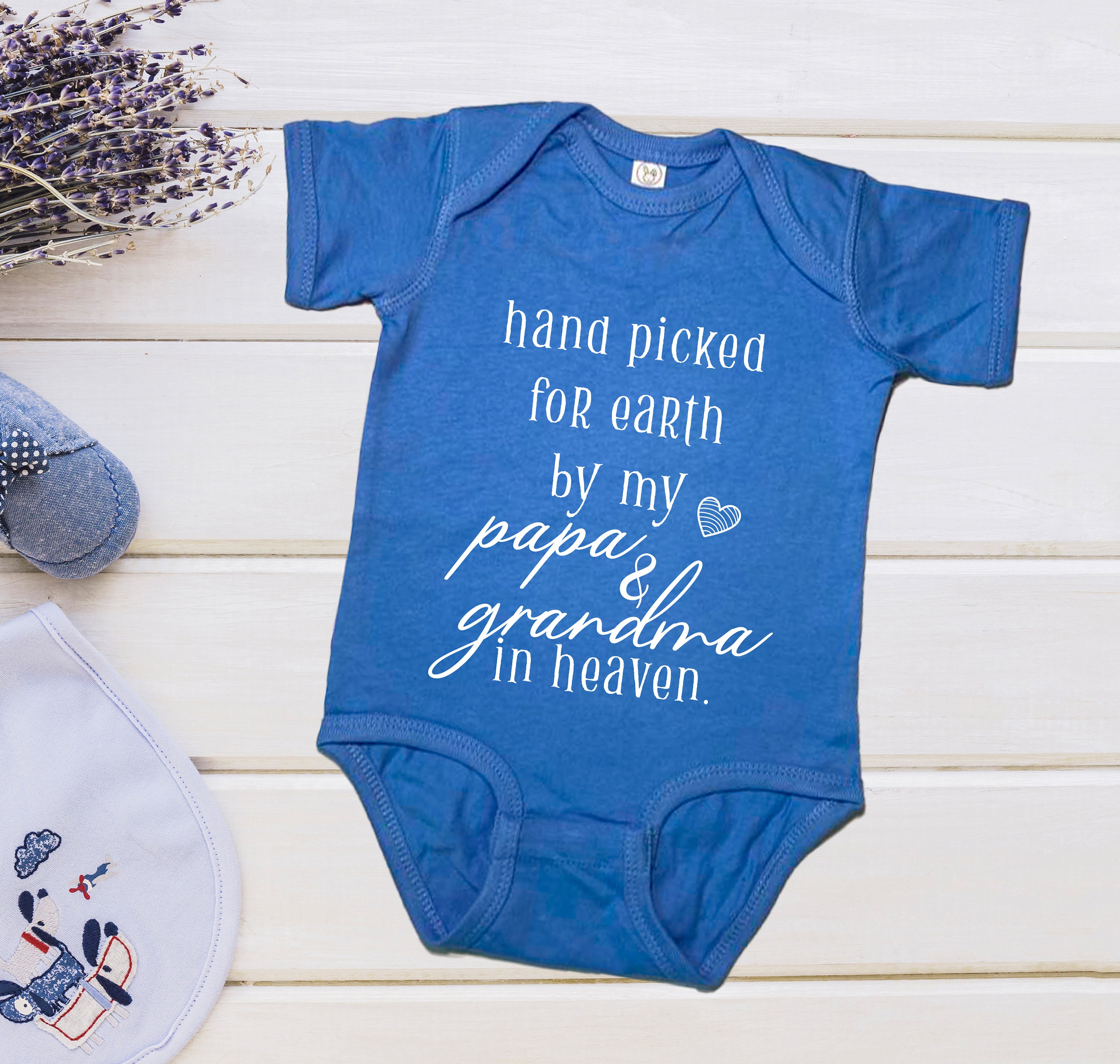 Hand Picked for Earth by My Grandpa in Heaven Onesie®, Pregnancy Announcement, Grandpa Grandma Auntie Uncle Onesie®, Baby Shower Gift