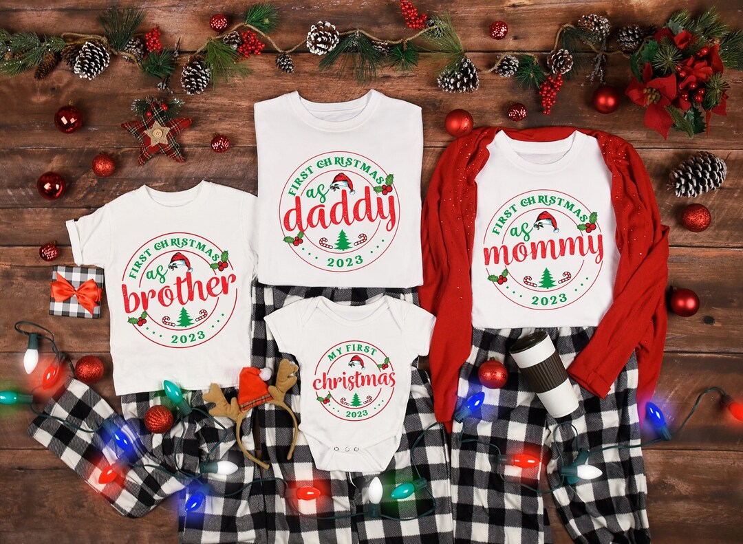 Our First Christmas Matching Family Shirts, First Christmas as Daddy as ...