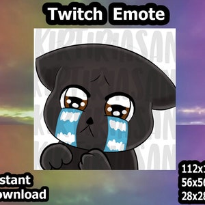 Twitch Emote / Cute sad cat Emote for Streamer / Sub Emoji / 112x112 - 56x56 - 28x28
