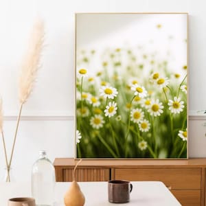 Daisy Feld Wand Kunst | Wildblumen Fotografie Druck | Blumen Natur Digitales Poster | Rustikale Wiese Printable Home Decor