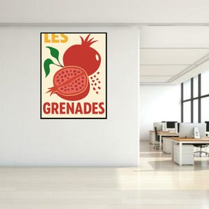 Pomegranate Fruit Print | Modern Kitchen Wall Art | Food & Drink Poster | Minimalist Home Décor | Digital Download