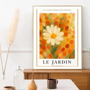Le Jardin Floral Wall Art | Abstract Flower Print | Modern Botanical Art | Digital Download | Vintage Floral Poster for Home Décor