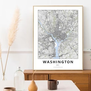 Washington DC Retro Wand Kunst | Reise Dekor | gerahmtes und ungerahmtes Poster | Minimalistischer Stadt Print | Modernes Reiseposter für Zuhause