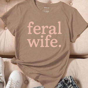 Feral Wife PNG Design | Retro Typewriter Sublimation File | Funny Vintage Grunge Typography | 70s Style DTF Download | Digital File