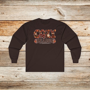 Gemütliches Langarmshirt für die Herbstzeit, Shirt mit Herbststimmung, Geschenk für Herbstliebhaber, Pullover-Shirt, süße Herbstkleidung, gemütliches Herbstoutfit