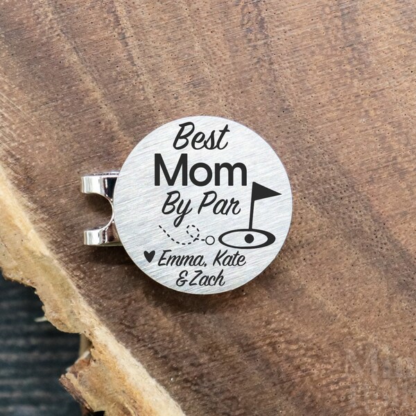 Best Mom By Par Golf Ball Marker Personalized, Christmas Gifts for Mom, Golf Gift Idea for Mom from Kids, Mother's Day Gift