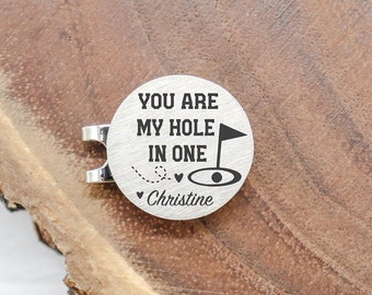 You Are My Hole in One Golf Ball Marker Personalized, Golf Gift for Husband from Wife, Golf Gift Idea from Fiance, Valentine’s Day Gift