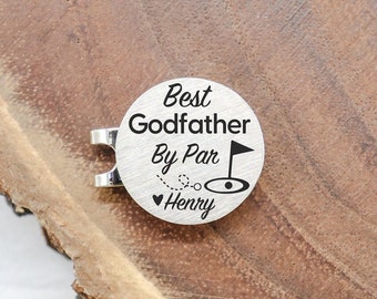 Best Godfather Golf Ball Marker, Personalized Golfing Gift for Godfather, Best Godfather By Par, Golf Christmas Gift From Godson