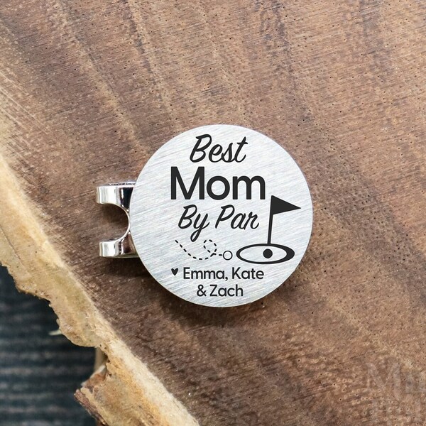 Best Mom By Par Golf Ball Marker Personalized, Christmas Gifts for Mom, Golf Gift Idea for Mom from Kids, Mother's Day Gift