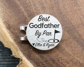 Best Godfather By Par Golf Ball Marker Personalized, Christmas Gifts for Godfather, Gift Idea from Godson, Father's Day Gift