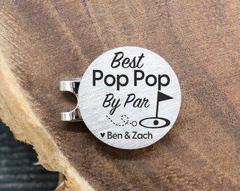 Best Pop Pop By Par Golf Ball Marker Personalized, Christmas Gifts for Pop Pop, Gift Idea for Pop Pop, Father’s Day Pop Pop