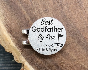 Best Godfather By Par Golf Ball Marker Personalized, Christmas Gifts for Godfather, Gift Idea from Godson, Father's Day Gift