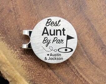 Best Aunt By Par Golf Ball Marker Personalized, Christmas Gift For Aunt from Nephew, Golf Gift for Aunt, Gift From Niece