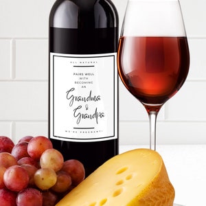 Pregnancy announcement, Pregnancy announcement grandparents, A baby is brewing, Wine Label Pregnancy Announcement, wine label, rainbow baby