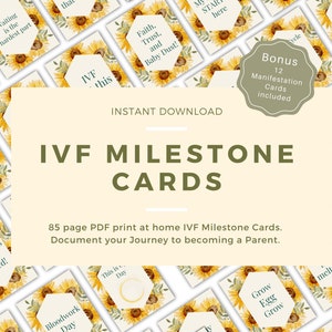 IVF Milestone Cards, IVF Cards,Fertility treatment milestone Digital Cards,Infertility, Trying to Conceive,ivf,fertility treatments,ivf gift image 1