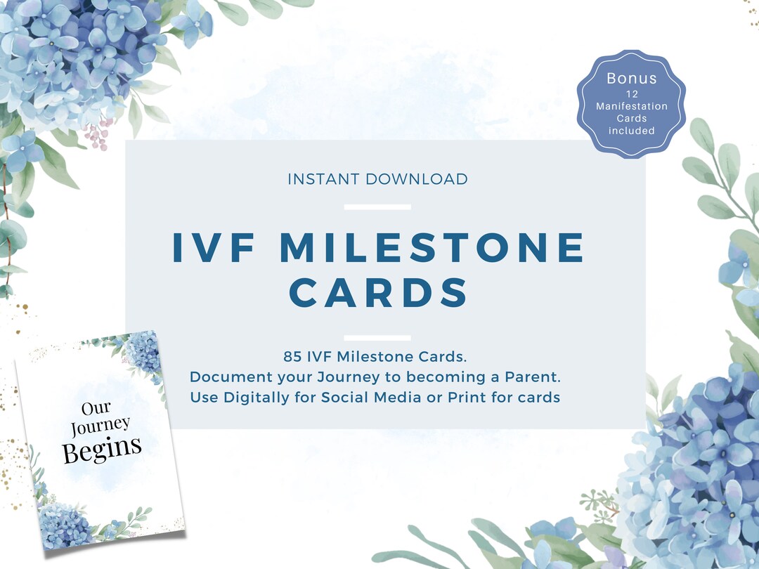IVF Milestone Cards: Rainbow Baby, Fertility Journey (PDF Digital ...