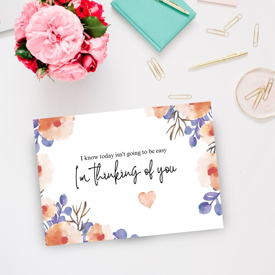Thinking of You Card: Floral Sympathy Card (digital Download) - Etsy