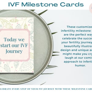 Cartes jalons FIV, fiv, maman fiv, cartes fiv, planificateur fiv, journal fiv, cadeau fiv, infertilité, donneuse d'ovules, signes de carte de fertilité, voyage fiv