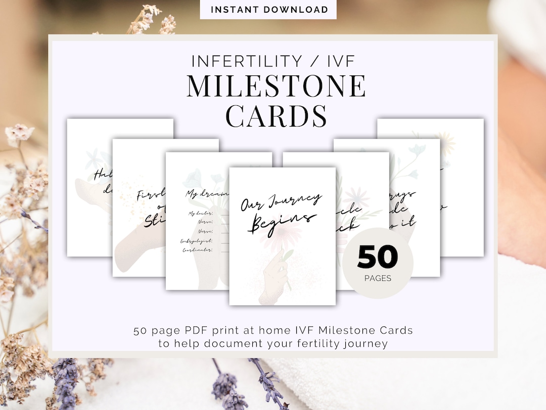 IVF Milestone Cards: Fertility Journey, Rainbow Baby (PDF Digital ...