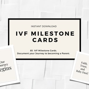 Cartes d'étape de FIV, Cartes de FIV, Cartes numériques d'étape de traitement de fertilité, Infertilité, Essayer de concevoir, fiv, traitements de fertilité, cadeau de fiv