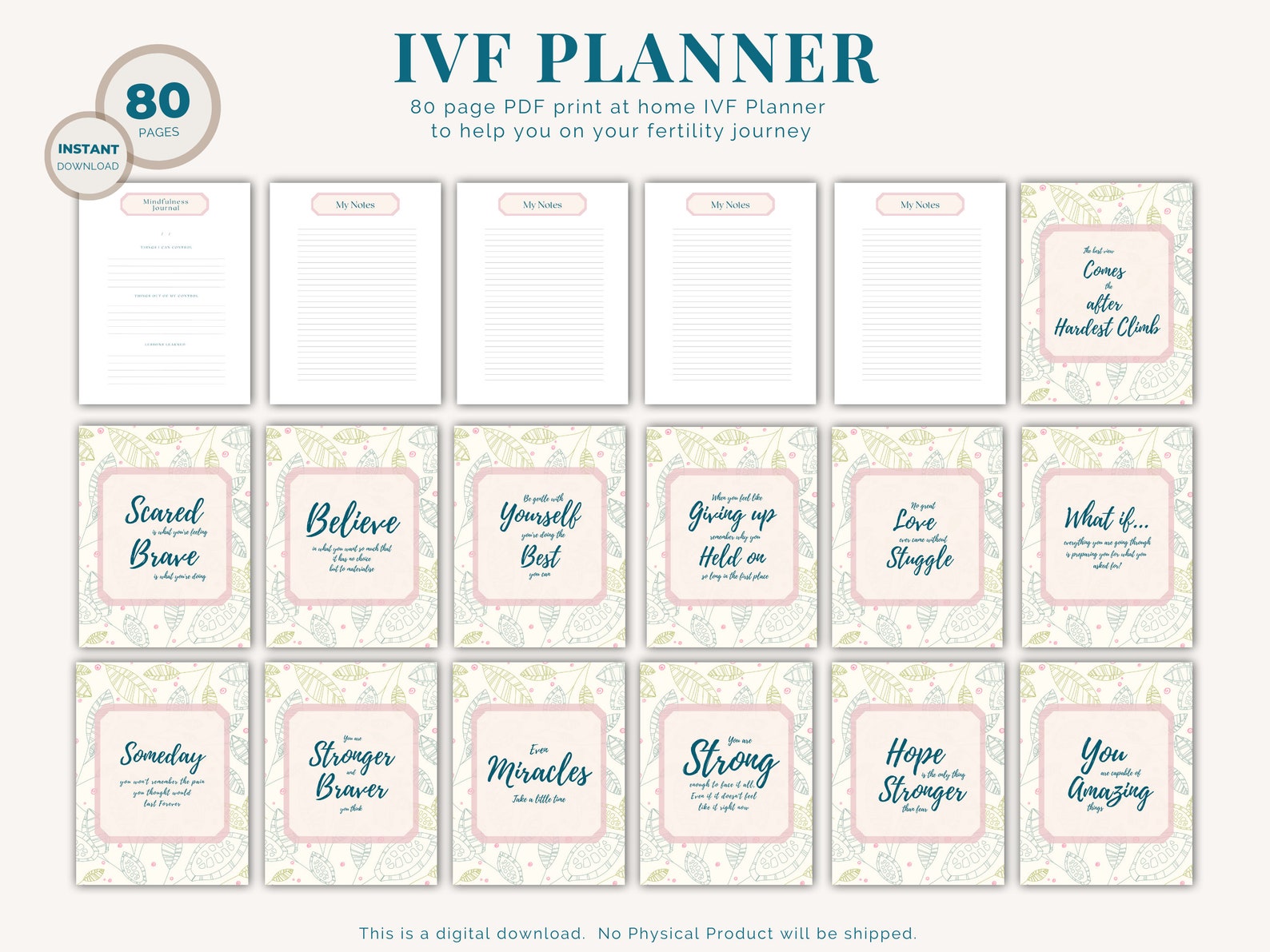 IVF Planner Printable TTC Journal IUI Medication Tracker Conception ...