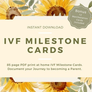 Cartes d'étape de FIV, Cartes de FIV, Cartes numériques d'étape de traitement de fertilité, Infertilité, Essayer de concevoir, fiv, traitements de fertilité, cadeau de fiv