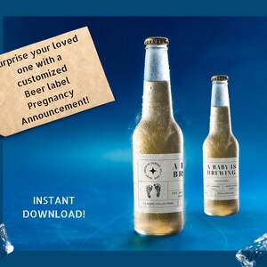 Pregnancy announcement, Pregnancy announcement grandparents, A baby is brewing, Beer Label Pregnancy Announcement, beer label, rainbow baby