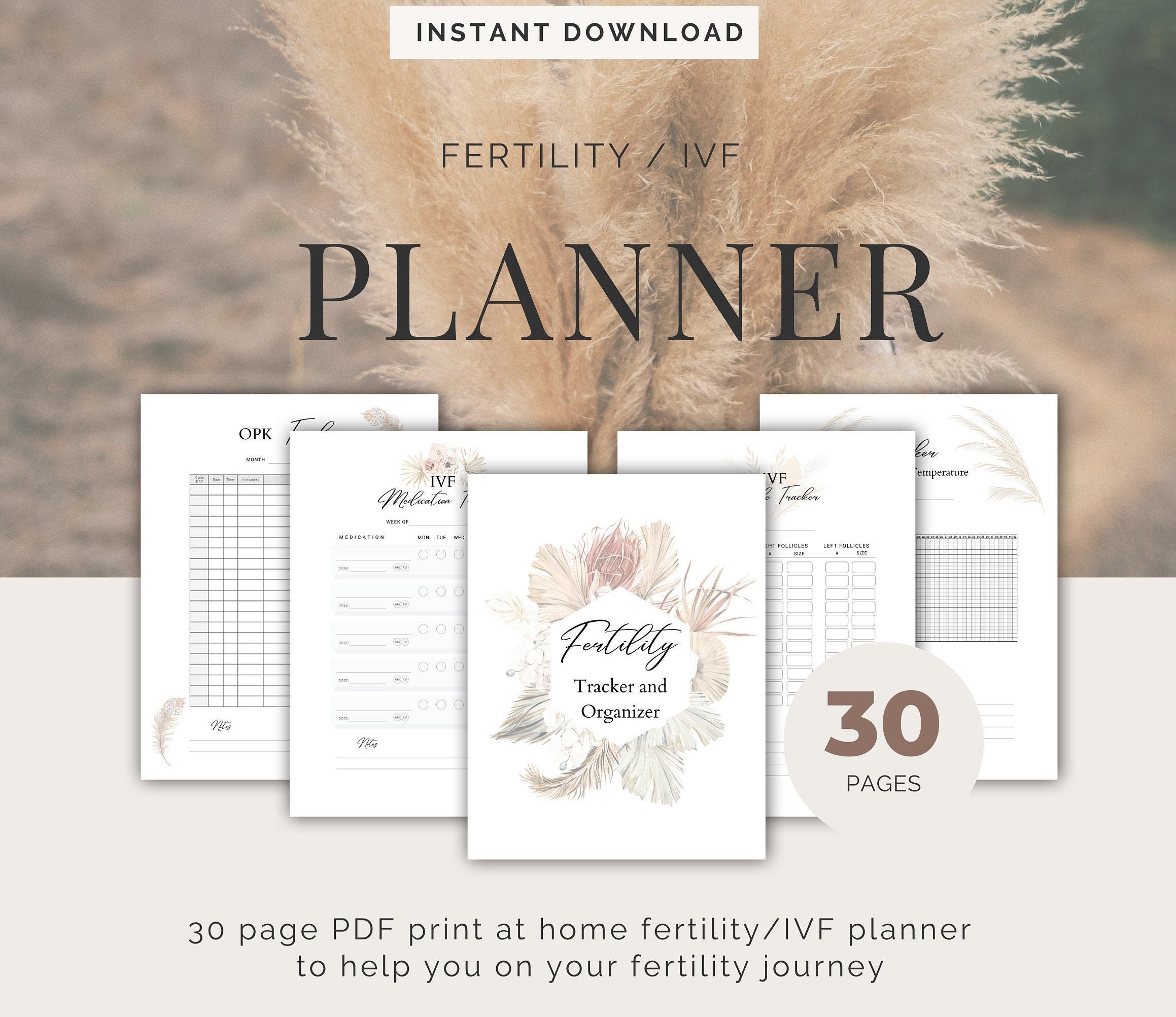 IVF Planner Printable, TTC Journal, Fertility Planner, IUI Medication  Tracker, Organizer and Pregnancy Planning Binder, Infertility 