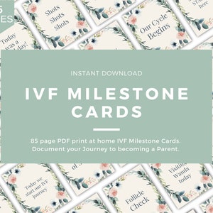 FIV, cartes d'étape de la FIV, cadeau FIV, voyage FIV, cartes FIV, journal FIV, arc-en-ciel FIV, maman FIV, cartes de voyage FIV, traitement de fertilité, ICSI