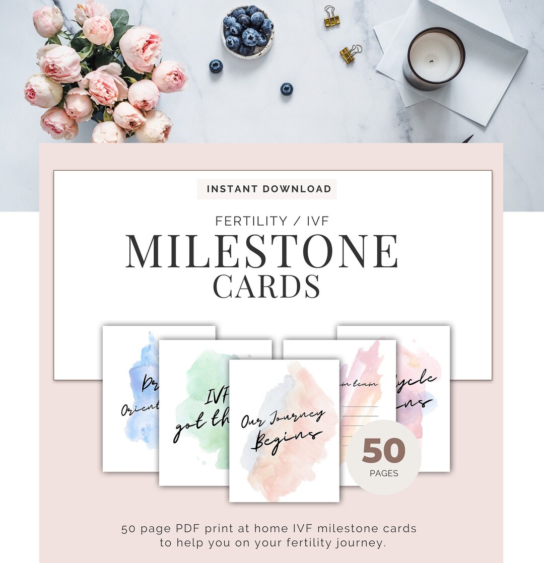IVF Milestone Cards: Fertility Journey, Rainbow Baby (PDF) - Etsy