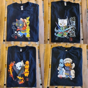 Unique One Piece Cat Anime T-shirt