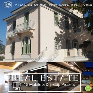15 ustawień dla nieruchomości dla Lightroom Mobile i Desktop. Stworzone dla fotografów, architektów, projektantów, agentów nieruchomości.