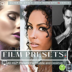 40 Film Bundle Lightroom Presets. Portrait Presets, Sunrise Presets, Color Pop Presets