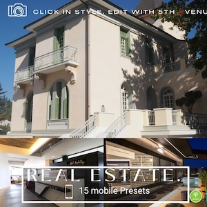 15 ustawień wstępnych nieruchomości dla Lightroom Mobile, stworzonych dla fotografów, architektów, projektantów i agentów nieruchomości. Ustawienia wstępne portretów