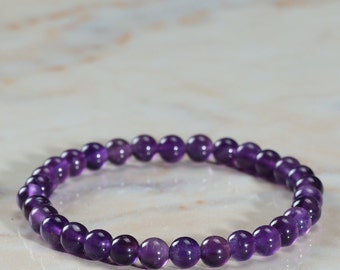 Natural Purple Amethyst Stone Bracelet, Amethyst Armband, Bead Amethyst For Women Bracelet, Amethyst Crystal Bracelet, Amethyst Jewelry