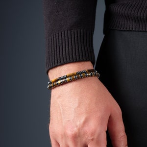 Elevate your look with our genuine tiger eye bracelet for men.
