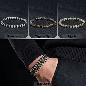 Reflect his strength with the Mens Certified Tigers Eye & Hematite Bracelet. A thoughtful gift showcasing his unique character.