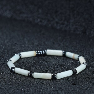 Elegant Mens Gemstone Bracelet, Crafted with Authentic Amazonite Stones for a Distinctive Touch