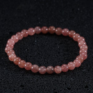 Certified Strawberry Quartz Bracelet for Women & Mens, Mens Strawberry Quartz Jewelry, Healing Crystal Bracelet Men