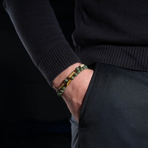 Boyfriend Gift: Surprise him with this striking jade and hematite bracelet set. The combination of these stones represents strength and protection, making it a meaningful present