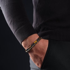 Herren Tigerauge & Hämatit Schmuck Armband-Set, Herren Perlen Armband, Naturstein Armbänder