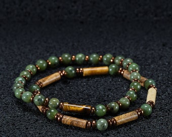 Ensemble de bracelets en jade véritable et hématite magnétique, bracelet en jade en cristal de perles pour homme, cadeau petit ami, bracelet en pierre pour homme, cadeau pour lui