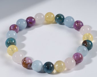 Pulsera de piedras preciosas para mujer, joyería de cristal minimalista, pulsera de protección empática, pulsera de piedra delicada, pulsera de novia